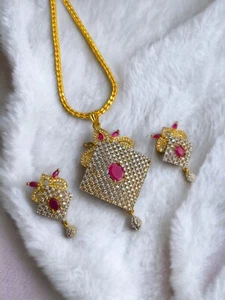 AD CZ Verkauf indischer Schmuck traditioneller Anhänger Mode ethnischer Glamour Party - Bild 1 von 19