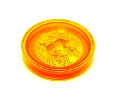 4 LEGO Trans-Orange Dimensions Base Plataforma Soporte Redondo (18868) - (4 Piezas) Foto 1 de 2