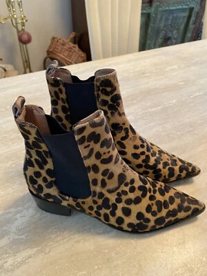 Bota Feminina de Couro Mob Esposa Leopardo Estampa Animal Tamanho 7.5? Salto Baixo Confortável - Imagem 1 de 4