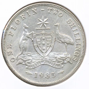 Australia 1935 One Florin 2/- George V (Silver) - Extra Fine (E31689) - Bild 1 von 3