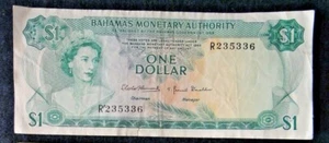 Bahamas Monetary Authority One Dollar Banknote 1968 #2 - Picture 1 of 2