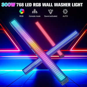 4 pezzi RGB Wall Wash Light Bar DMX 768LED fascio DJ discoteca festa palco rondella luci - Foto 1 di 12
