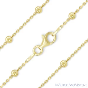 Collar de cadena chapado en oro 14 K con eslabón de cable de 3 mm corte lunar y anclaje - Imagen 1 de 1