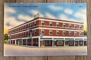Vintage Postcard Marie Hotel Motel Panama City FL Florida Harrison Avenue - Picture 1 of 2