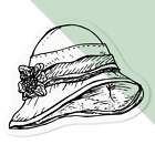 'Vintage Hat' Clear Decal Stickers (DC016248)