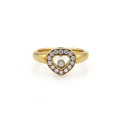 Chopard Happy Diamond 18k Yellow Gold Diamond Heart Bezel Ring Size 5​ - Image 1 of 4