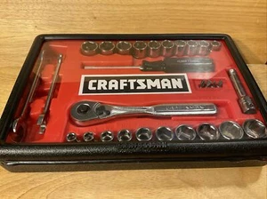 Vintage NOS Craftsman 3/8 DR SAE/METRIC 29 PC Mechanics Tool Set 33429 USA - Picture 1 of 18