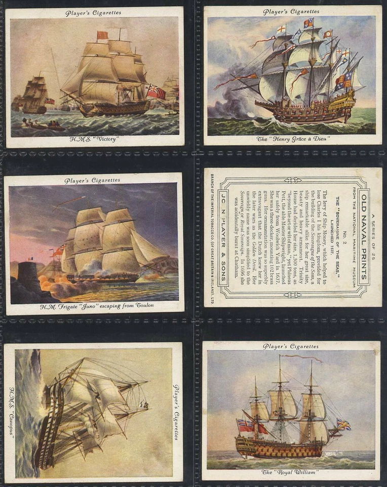 Full Set, Players, Old Naval Prints (L) 1936 - Image 1 of 1