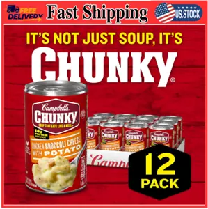 Campbell's Chunky Soup Chicken Broccoli Cheese Soup 18.8 Oz Can (pack of 12) - Picture 1 of 9