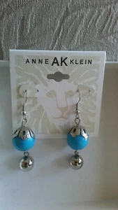 AUTÉNTICO'ANN KLEIN"" MODA CHAPADO EN PLATA CON AZUL REDONDO DISEÑADO Y BAILE ENREDADO - Imagen 1 de 4