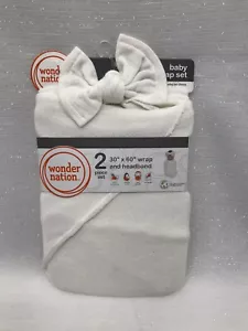 Wonder Nation Baby Girl Swaddle Wrap and Bow Headband Baby Shower Gift Set 2 PC - Picture 1 of 12