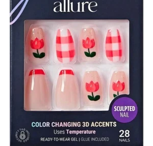 KISS GEL FANTASY ALLURE 28 Glue-On Nails PINK MEDIUM LENGTH ALL YOURS - Picture 1 of 8