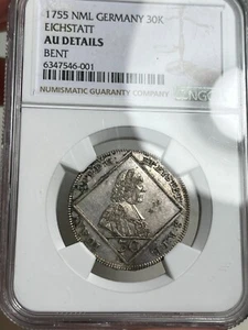 1755 Germany: Eichstätt 30 Kreuzer - NGC AU Details - Lovely original patina - Picture 1 of 2