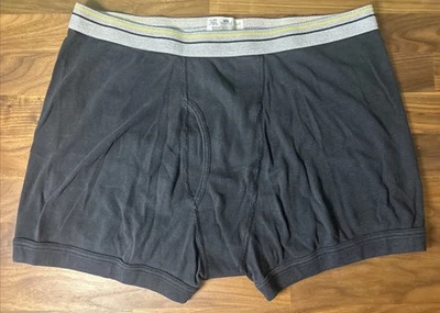 Vtg Stafford JCPenney Men's Boxer Briefs Underwear XL  Cotton Trunk Thick Black - Image 1 of 3