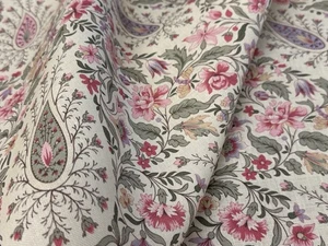 Nicole Fabre Designs Floral Paisley Print Fabric- Isabelle / Original 1.85 yds - Picture 1 of 4