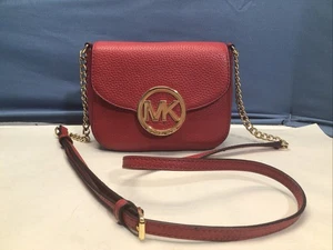 MICHAEL KORS Fulton MK sac à bandoulière à rabat petit bandoulière cuir rose 38H6GFTC1L - Photo 1/23