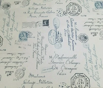 Postscript in the Color Denim BTY Richloom 100% Natural Cotton Duck 54" W Word - Image 1 of 2