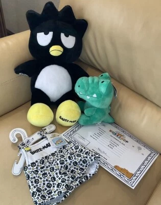 Build A Bear Sanrio Hello Kitty Plush Badtz-Maru W/Overalls Certificate Pochi BB - Image 1 of 4