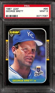 1987 LEAF #96 GEORGE BRETT PSA 9 30717067