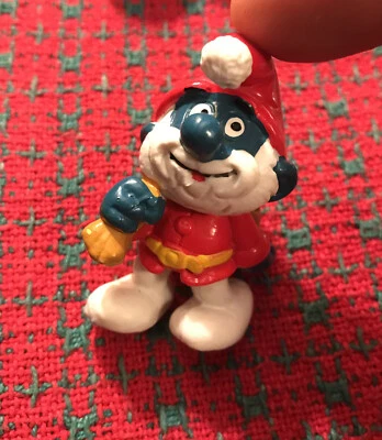 Smurfs 1981 Santa Claus Papa Smurf Vintage Christmas Figure Toy 20124 Schleich - Image 1 of 4