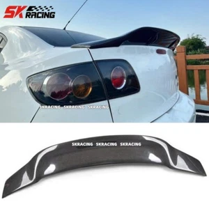 Real Carbon Fiber Rear Trunk Lid Spoiler Wing Duckbill Style For 04-09 Mazda M3 - Picture 1 of 20