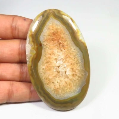 Brown Onyx Druzy Agate Pear Cabs 74x45mm Natural Window Geode Gems 198Ct OD-1062 - Image 1 of 4