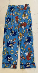 Sega Sonic Boys Pajama Pants Size 6-7 Sleep Pants Stretch Waist Blue Red Tails - Picture 1 of 6