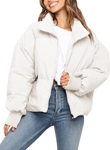 KYL Winter Puffer Jacket Oversized ZipUp Quilted Puffy Bubble Short Down Size XS - Picture 1 of 7