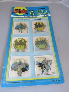 Pegatina parpadeante vintage 1982 Batman Party Favor sin usar en paquete - Imagen 1 de 5