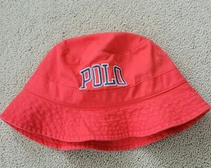 Polo Ralph Lauren Men Red Beach Bucket Hat POLO Spell out Cap L/ XL New - Picture 1 of 8