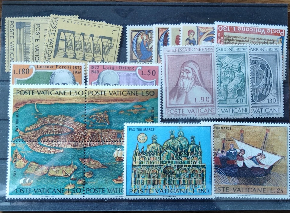 N3181a  Personajes Religión  Monumentos Mapa 19 Sellos Stamp Vaticano 1972 Compl - Imagen 1 de 1