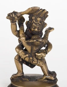 Vintage 4" Yab Yum schwere Bronze tibetische Statue Liebe Gott - Bild 1 von 6