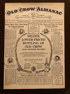 1954 Old Crow Whiskey Time Magazine Ad, 1950s Almanac/Historical Facts - Picture 1 of 1