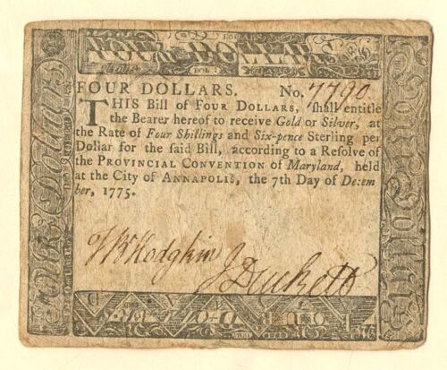 Colonial Currency - Fr Md-88 - Dec. 7, 1775 - Paper Money - Paper Money - Us - C