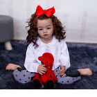 32" Lifelike Reborn Toddler Baby Doll Girl Long Brown Hair Realsitic Handmade