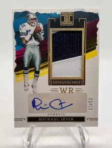 Parche dorado Panini Impecable Michael Irvin 2023 automático/10 juegos usados mem - Imagen 1 de 2