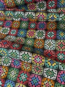 Granny Square Crochet - Richloom Cotton Canvas Fabric - Picture 1 of 3