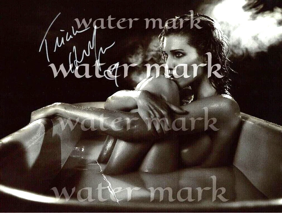 TRICIA HELFER ACTRESS SIGNED REPRINT B/W PHOTO 8"x11". #12 - Image 1 of 1