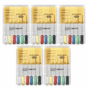 5 esparcidores dentales 25 mm #15-40 acero inoxidable endo conducto radicular limas manuales uts - Imagen 1 de 10