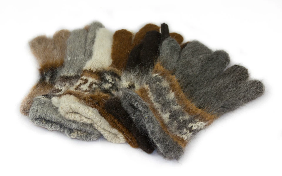 Tumia Alpaca wool gloves hand knitted Bolivian Ethically Traded