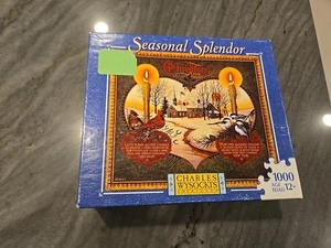 Charles Wysocki Country Church Christmas 1000 PC Puzzle Used Seasonal Splendor - Picture 1 of 11