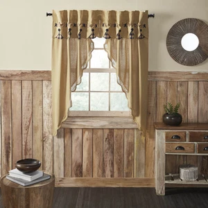 Pip Vinestar Scalloped Layered Prairie Short Panel Set of 2 63x36x18 - Picture 1 of 5