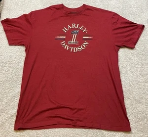 Harley Davidson Motorcycle XL Red T Shirt Biker Savannah Georgia Two Sided - Picture 1 of 5