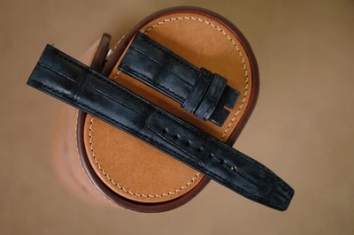 Correa de nobuck gris oscuro hecha a mano para banda IWC talla 22/18 (puede cambiar longitud de talla) Foto 1 de 4