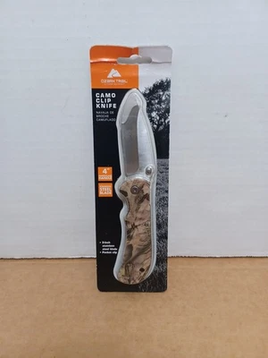 OZARK TRAIL 7” Folding POCKET KNIFE w/ Clip, STAINLESS STEEL Blade, Camo - Image 1 of 4