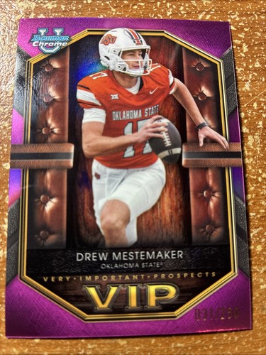 2026 Bowman Chrome Football DREW MESTEMAKER #VIP-3 Pink Refractor #31/ ...