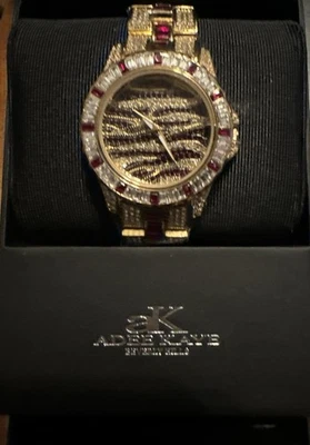 Reloj Pulsera Adee Kaye Tono Dorado Rojo - Cuarzo Blanco Lujo AK1177R Foto 1 de 4