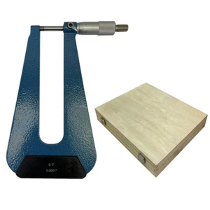 Deep Throat Micrometer Carbide, 6" Throat Depth, 0-1" Range, Thimble Ratchet - Picture 1 of 6