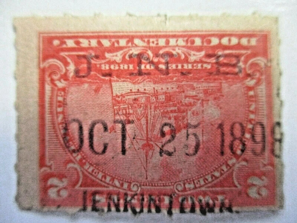 Revenue DOCUMENTARY Battleship Sc#R164 w/Proprietary "J.N.B. 1898" See Pic - Image 1 of 1