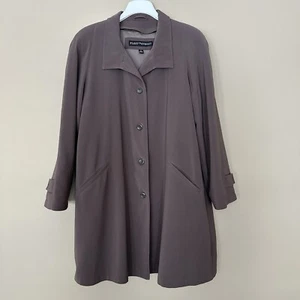 Fleet Street Women Large Long Trench Coat Brown Removable Lining Neutral Button - Picture 1 of 16